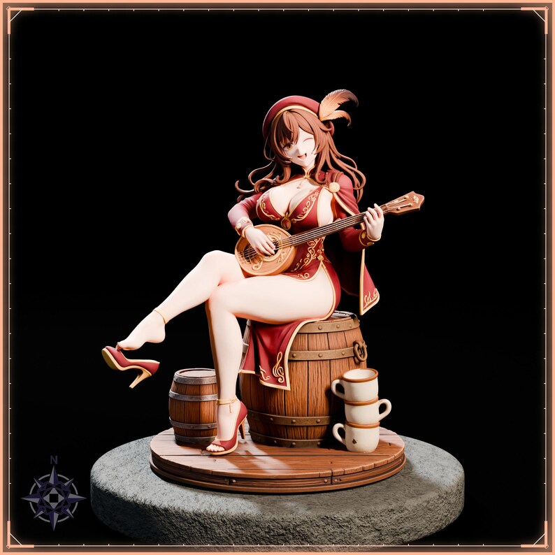 Bard STL file for 3D printing - fantasy statue, image 2 of 11
