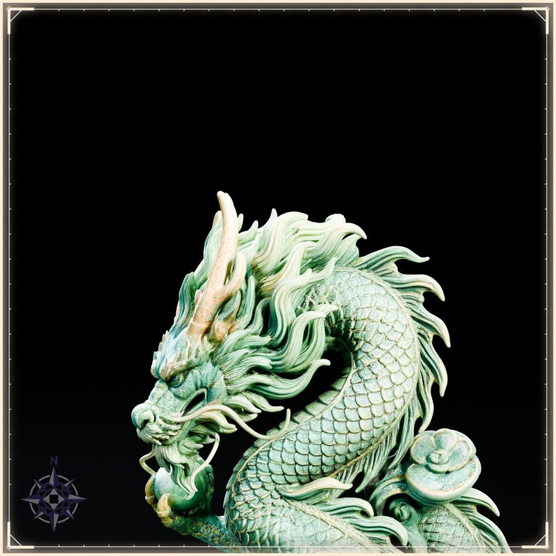 Azure Dragon STL file for 3D printing - fantasy statue, image 10 of 11