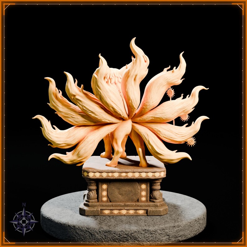 Solar Kitsune STL file for 3D printing - fantasy statue, image 6 of 11