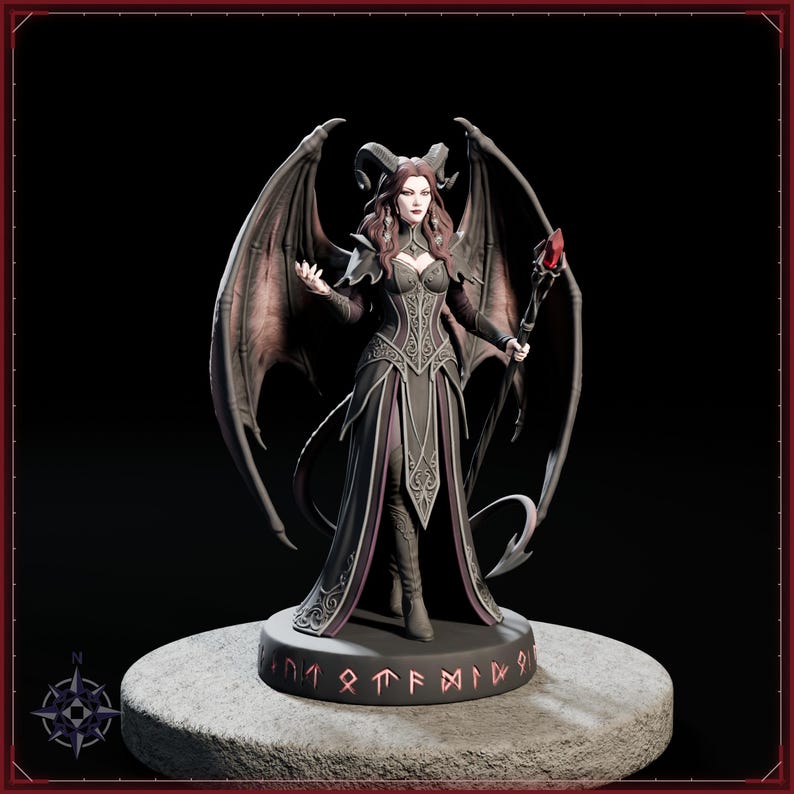 Succubus Sorceress STL file for 3D printing - fantasy statue, image 2 of 11