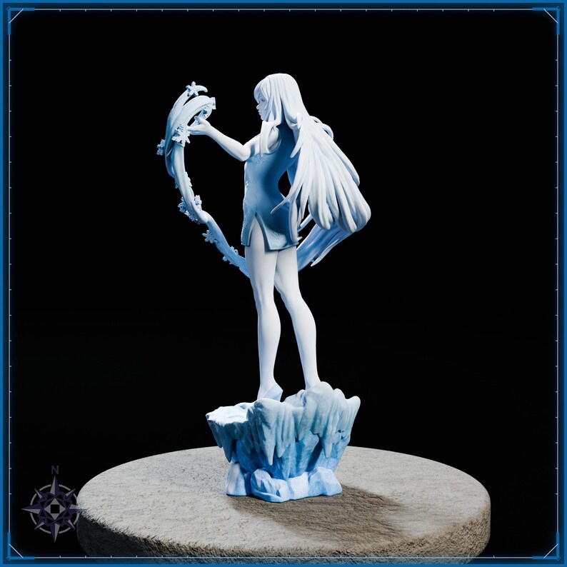 Yuki-onna STL file for 3D printing - fantasy statue, image 4 of 11