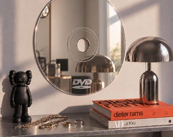 Retro-CD-R-Spiegel-Wandbild, Deko für Y2K-Musikliebhaber, personalisierbar (optional)