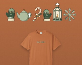 Gezellig winter- en kerstshirt, comfortabel boho-shirt, katoenen T-shirt in comfortabele kleuren, kerstcadeau voor vrouwen