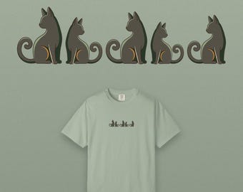 Halloween-shirt met zwarte kat, Goblincore-shirt, katoenen T-shirt van Comfort Colors, griezelig cadeau voor vrouwen