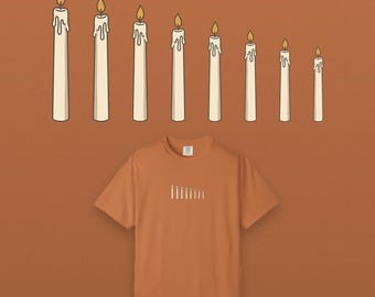 Kerstshirt met adventskaarsen en aftelmotief, comfortabel T-shirt, geverfd met Comfort Colors-stof, kerstcadeau voor haar