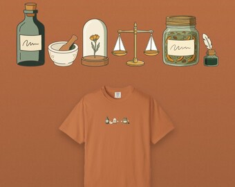 Halloween-shirt met apothekersplankje, heksenachtig T-shirt, Comfort Colors kledinggeverfd, Halloween-cadeau voor haar