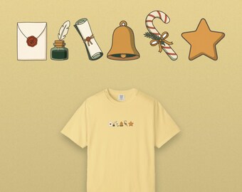 Kleurrijk kerstshirt met brieven aan de kerstman, comfortabel T-shirt van katoen met vrolijke kleuren, kerstcadeau voor vrouwen