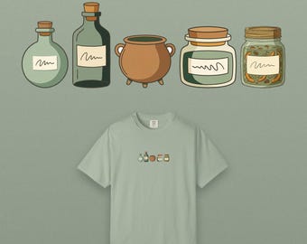 Kleurrijk heksenapotheek Halloween-shirt, heksen-boho-shirt, Comfort Colors kledinggeverfd, Halloween-cadeau voor haar