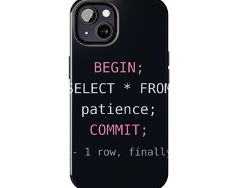SQL Query Phone Case for Data Engineers - Postgres DBA iPhone Case, Funny Tech Accessory Gift for Developers and Computer Science Grads