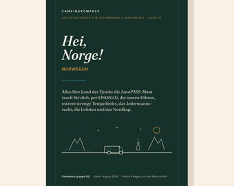 Camping Compass Volume 17: Norway – Motorhome & Caravan Travel Guide PDF | Tolls, Vignettes, Environmental Zones, Rules | E-Book Camping for Families