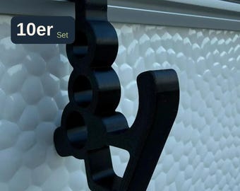 Awning rail hooks, 10-pack, heavy-duty | Compatible with Thule Omnistor & Fiamma 7 mm awning rails | Caravan, motorhome, awning accessories