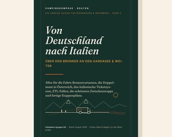 Camping Compass Route 02: Germany–Italy – Motorhome Arrival Route PDF | Tolls, Ferries, Stages, Stopovers | Camping E-Book