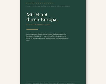 Campingkompass Sonderband: Mit Hund durch Europa – PDF E-Book für Wohnmobil und Wohnwagen | Heimtierausweis, Leinenpflicht, Packliste