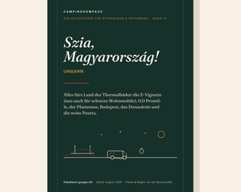 Camping Compass Volume 14: Hungary – Motorhome & Caravan Travel Guide PDF | Tolls, Vignettes, Environmental Zones, Rules | E-Book Camping for Families