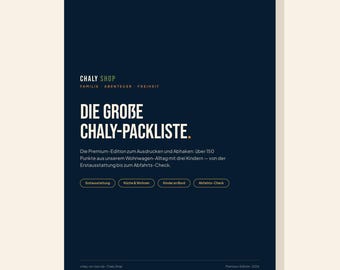 Camping Packliste Wohnwagen & Wohnmobil PDF – über 150 Punkte, 9 Rubriken, Abfahrts-Check | Familien-Edition zum Ausdrucken