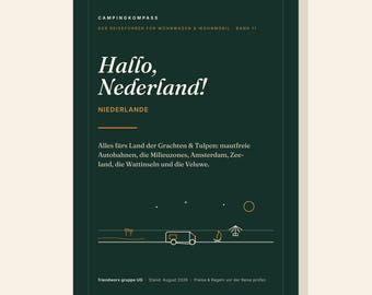 Camping Compass Volume 11: Netherlands – Motorhome & Caravan Travel Guide PDF | Tolls, Vignette, Environmental Zones, Rules | E-Book Camping Family