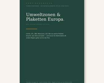 Campingkompass Sonderband: Umweltzonen & Plaketten Europa – PDF E-Book für Wohnmobil und Wohnwagen | Camping Europa Ratgeber