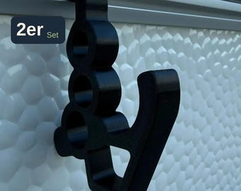 Heavy-duty awning rail hooks, set of 2 | Compatible with Thule Omnistor & Fiamma 7 mm awning rails | Caravan, motorhome, awning accessories