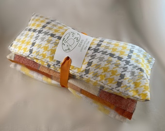 Reusable Rice Hot/Cool Pad w/Removable Cover Flannel Bundle, Pain Relief, Relaxation, Teacher's Gift, Birthday, Holidays