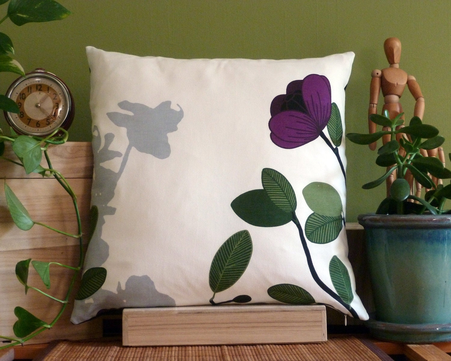 18 inch x 18 inch Decorative Throw Pillow Cover Purple Etsy