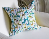 100% Cotton Colorful Giraffes Pillow Cover for Nursery or Child's Room