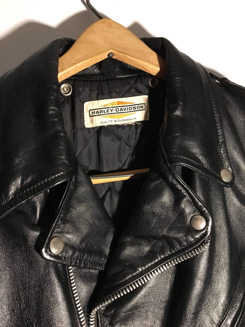 60s Harley Davidson Leather Biker Jacket Wow Goth Punk