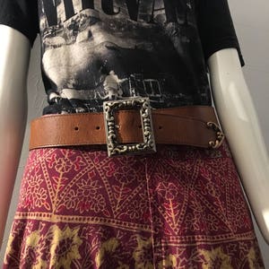Vintage Boho Hippie Belt small/medium Leather great buckle WoW!!!