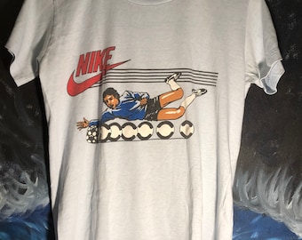 Extremely Rare 70s 80s NIKE Swoosh Soccer Futbol World Cup tshirt T-shirt Hipster Dream San Francisco NYC Los Angeles San Diego Vintage Nike