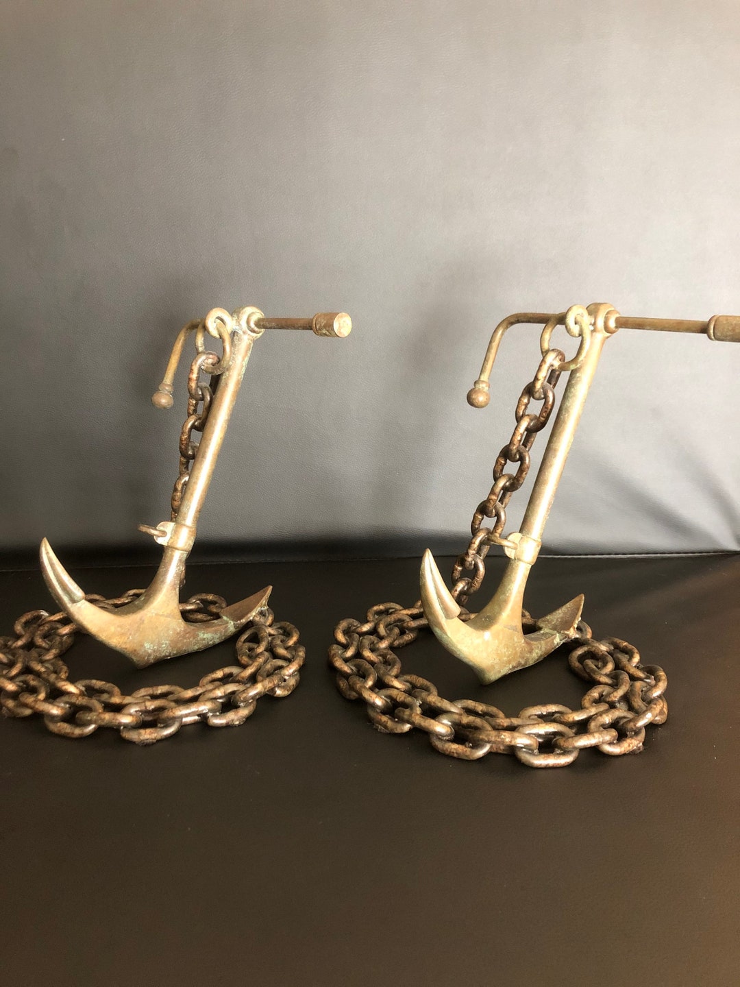 Vintage Masculine Anchor Bookends Brother Gift Father Manly Etsy