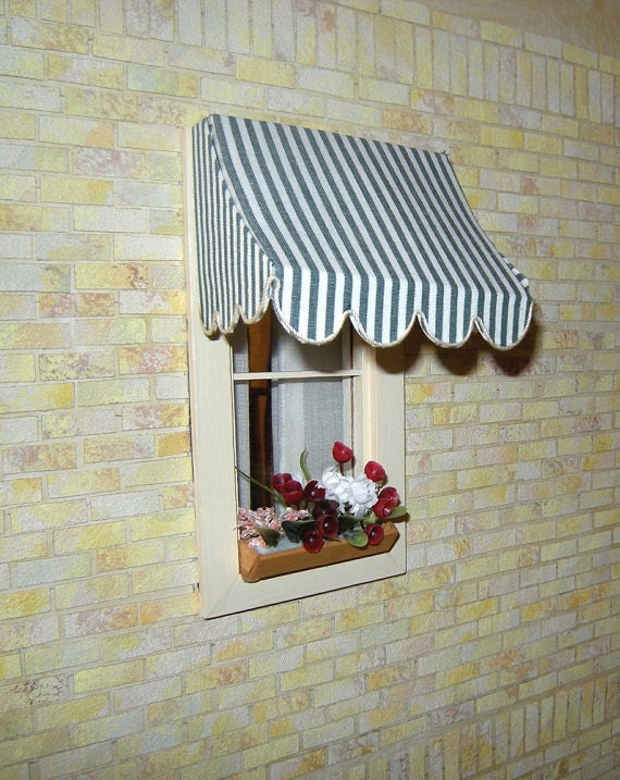 Traditional Dollhouse awnings with scalloped trimmed edge in Etsy