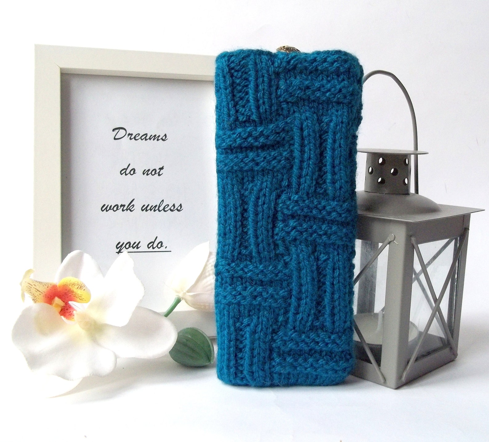 Blue Glasses Case Reading Glasses Case Knitted Glasses Case Etsy