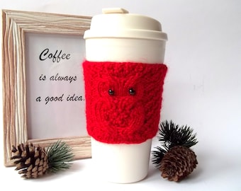 Owl Coffee Cup Cozy, Reusable and Eco Friendly Coffee Sleeve, Paper Coffee Cup Jacket, Travel Cup Cozy, Mug Warmer for Tea or Coffee.