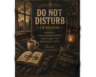 Personalized Fleece Throw Blanket: Do Not Disturb Reading Design (50" × 60")