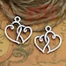 50pcs 19mm x 19mm Hearts Charms Antique Tibetan Silver Tone Double Intertwined - SC2534
