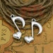 20pcs 10mm x 25mm Music Note Charms Antique Tibetan Silver Tone - SC2504