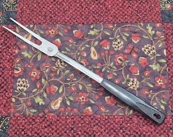 Vintage vleesvork: zwart handvat: 11,75 inch, made in Japan