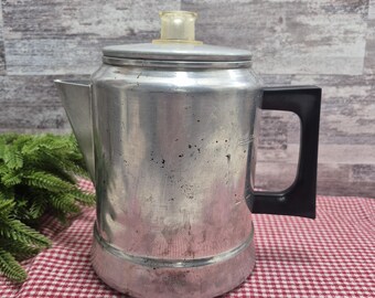 COMET Aluminum Percolator Stovetop or Campfire Coffee Pot ~ Complete, 7-Cup Capacity, Vintage