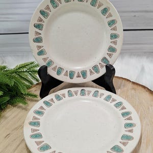 Set van 2 - Metlox Poppytrail NAVAJO 6,5&quot; broodborden VTG Calif. aardewerk ~ met gebreken