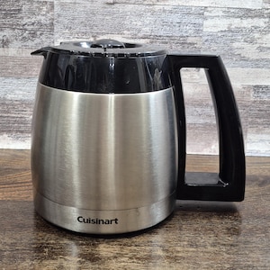 CUISINART Replacement 12 Cup Stainless Thermal Carafe, Made in Germany, Black Lid & Handle