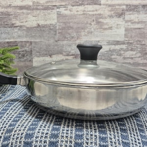 Farberware Aluminium verkleidet Edelstahl 10 &quot;Bratpfanne & Glasdeckel, Vintage