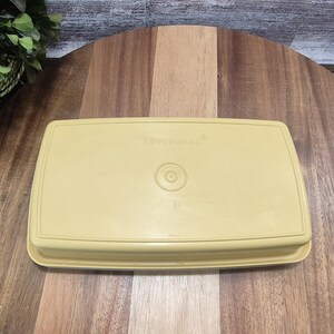 Vintage Tupperware Rectangle Yellow Container With Sheer Lid #816-14 ...