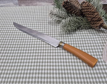 Vintage 12" Carving Knife with Butterscotch Bakelite Handle, Knife has 8" Blade