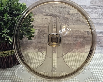 Vintage Brown Tempered Glass Replacement Lid: 8 7/8" Inner Diameter