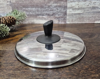 Tapa de repuesto para cacerola vintage Regal Ware de 5,25" de diámetro con perilla negra
