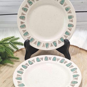 Set van 2 - Metlox Poppytrail NAVAJO 6,5&quot; broodborden VTG California Art Pottery