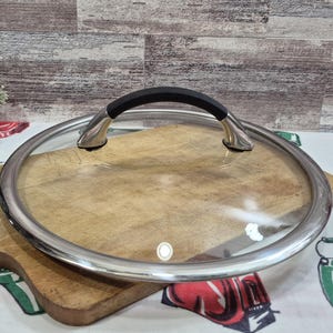 CALPHALON Vervangend deksel voor glazen kookgerei met rubberen handvat 9,5" binnendiameter, 10" buitendiameter.