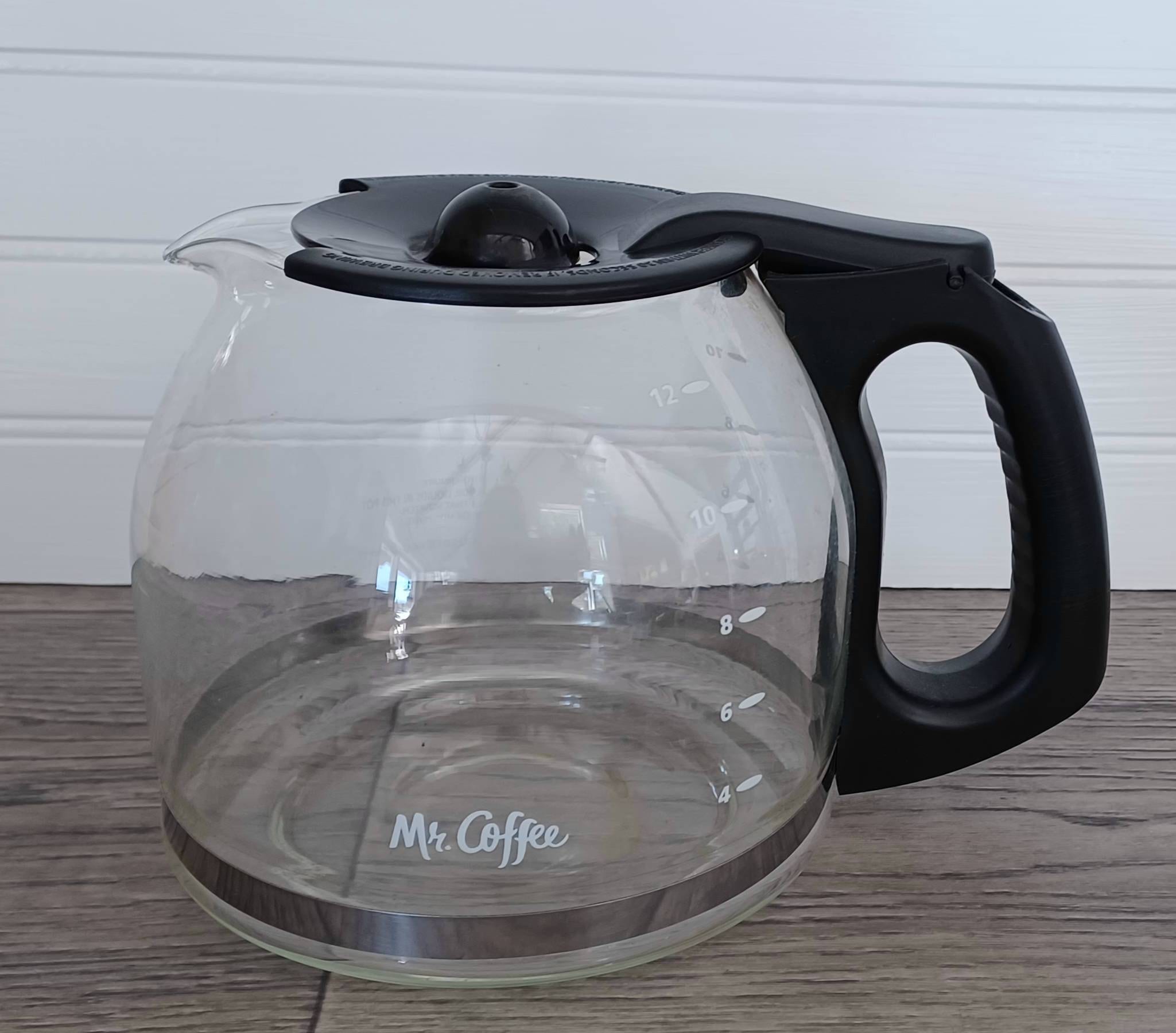 Vintage 12 Cup Glass Replacement Coffee Pot Carafe Black Handle
