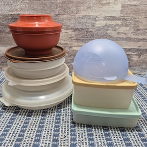 7-pc Tupperware & Stanley Flex Food Storage Container Mixed LOT, Retro 1970s USA