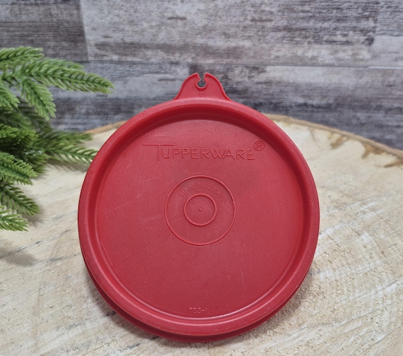 ヴィンテージ タッパーウェア 蓋：赤丸型交換用蓋 #733-1 (4インチ