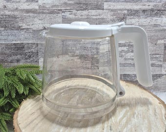Mr. Coffee 12 Cup Replacement Coffee Pot Carafe ~ White Lid & Handle, RARE Model!